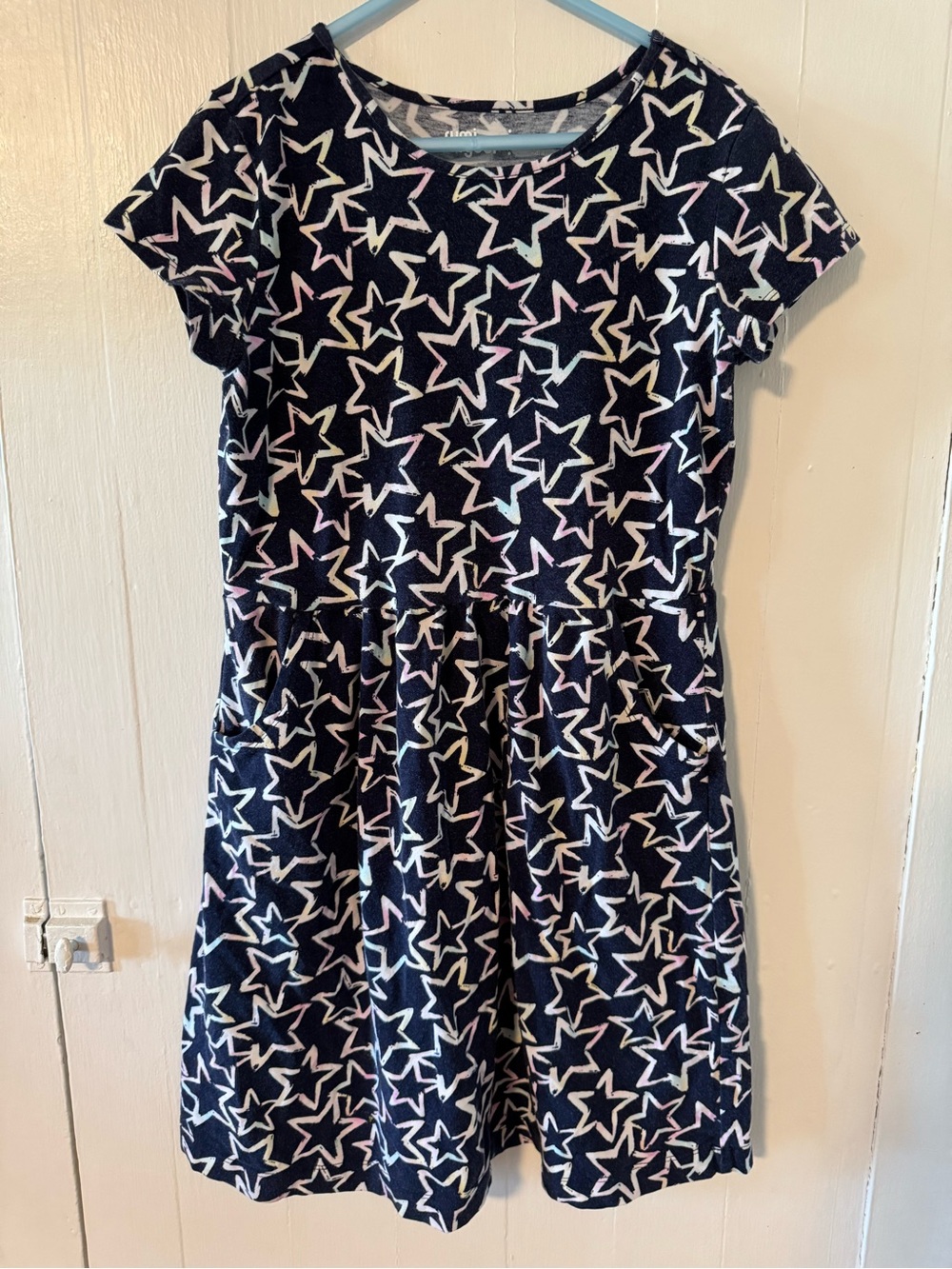 Umi Navy Star-Print Short Sleeve Dress